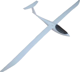 Linkki sivulle 3D-tulostus. Kuvassa esitetty 3d-tulostamalla tehty purjelentokoneen pienoismalli.