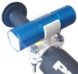 Säädettävä lampputeline. Teline voidaan kiinnittää esimerkiksi pyörän tankoon.